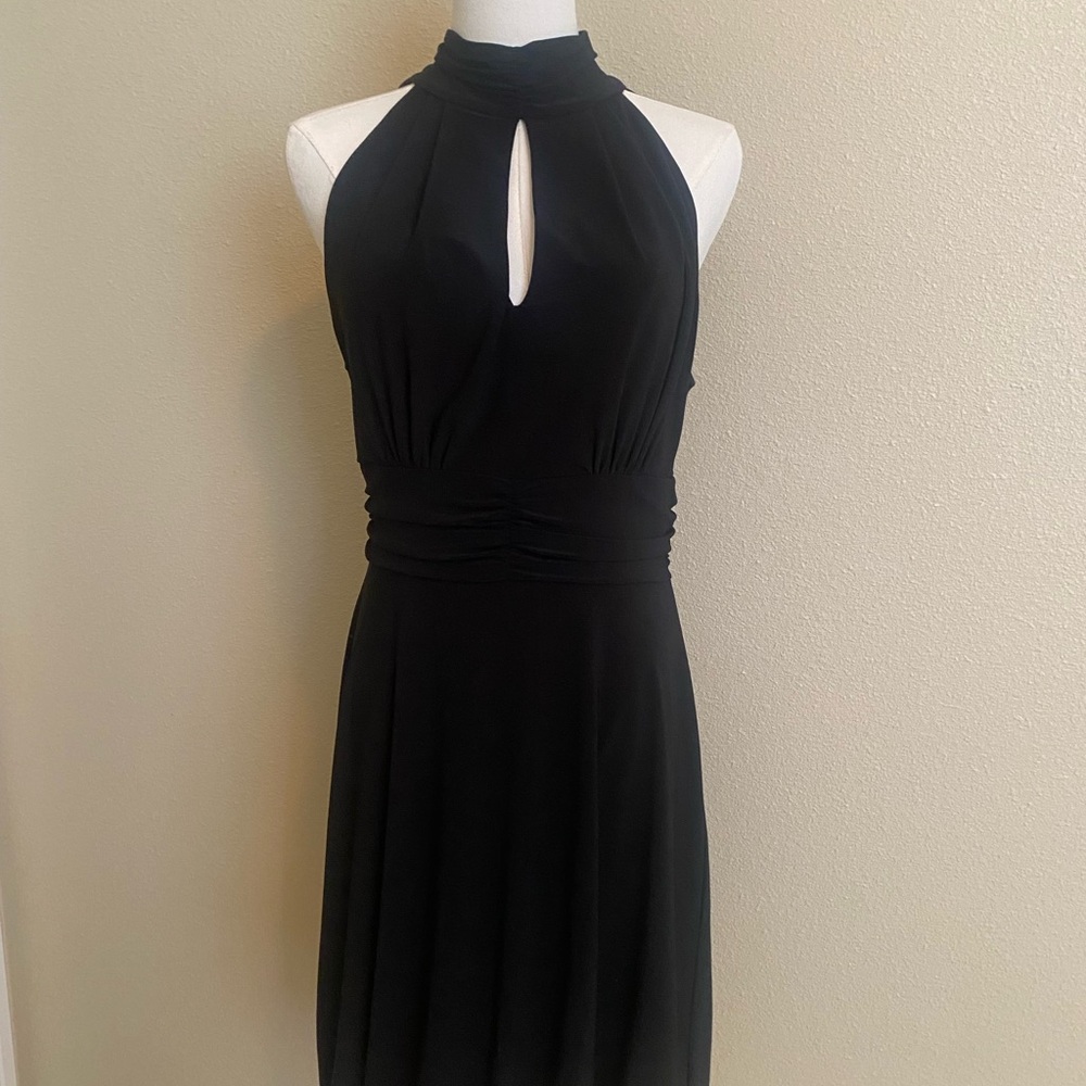 Elegant White House Black  Market Black Halter Dress